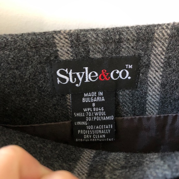 Style & Co. Clueless Style High Waist Wool Plaid Mini Wrap Skirt - Picture 4 of 4